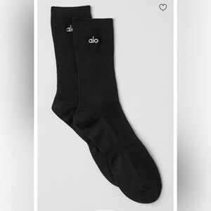 ALO Yoga Unisex Half Crew Black Casual Socks NWT S
